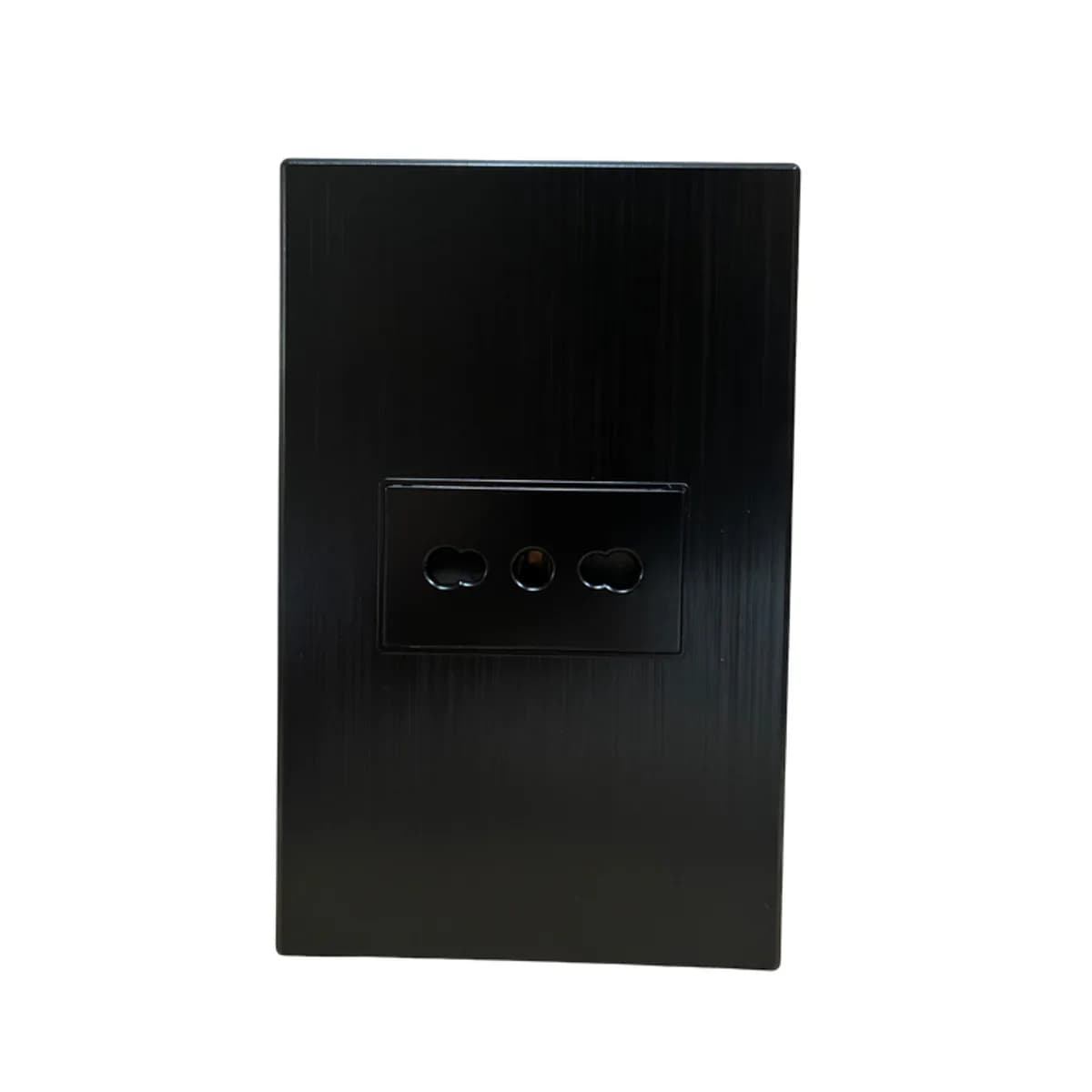 Enchufe Simple 16 AMP Negro Cepillado