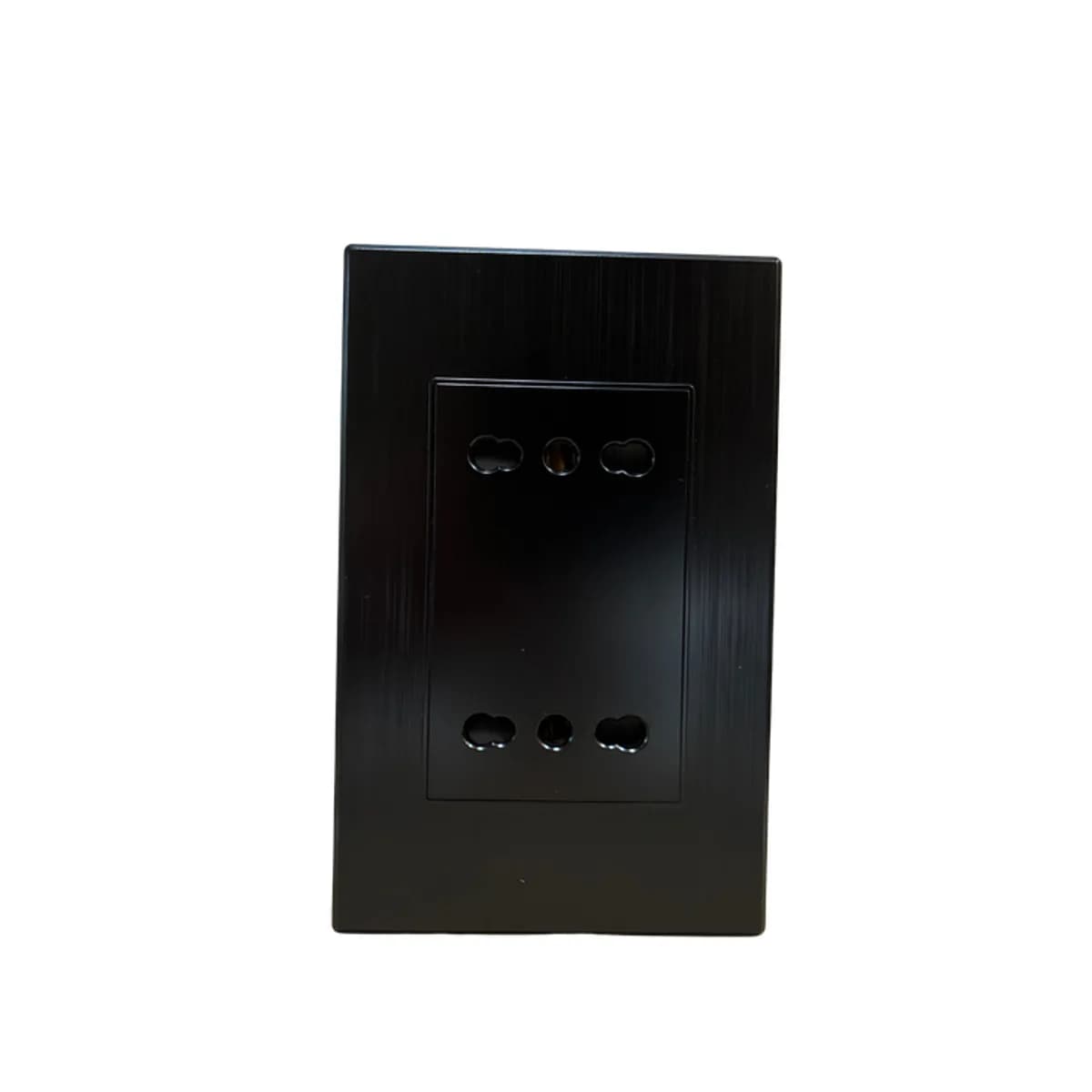 Enchufe Integrado Triple 16 AMP Negro Cepillado