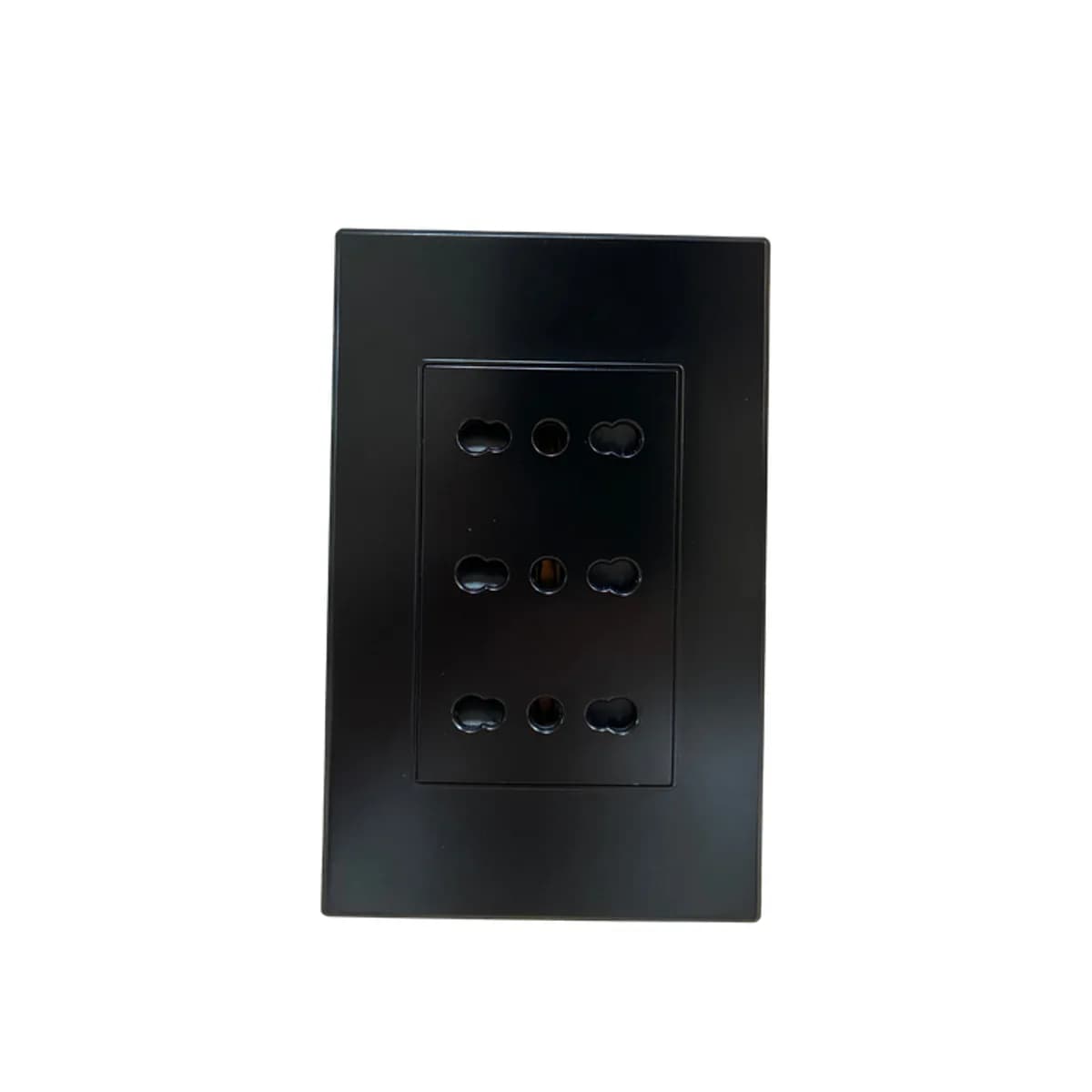 Interruptor Simple y Enchufe 10A Mixto Negro Cepillado