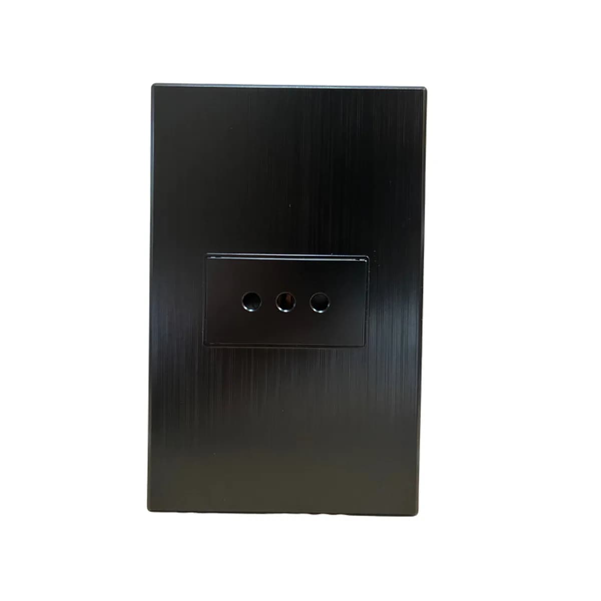 Enchufe Simple 10 AMP Negro Cepillado