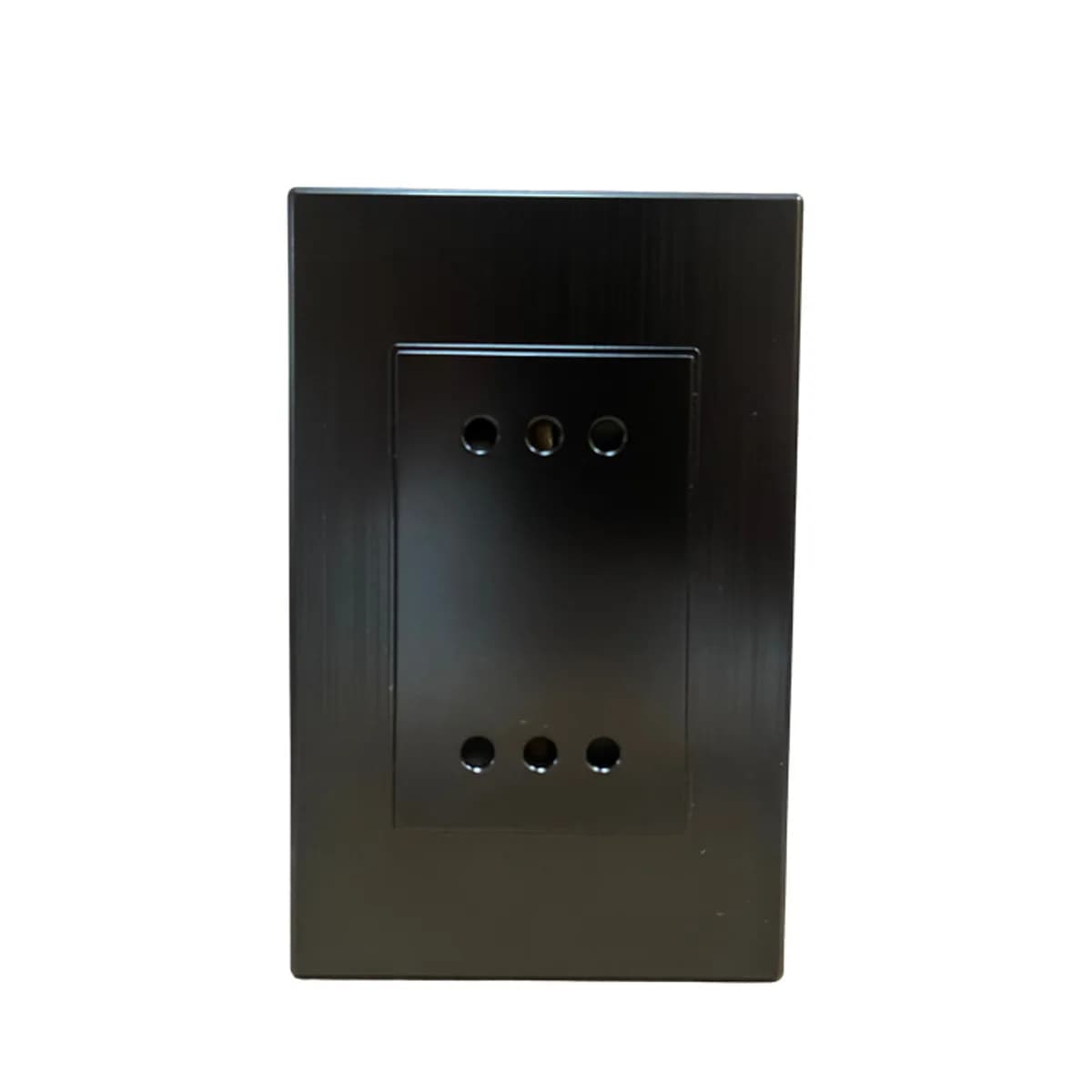 Enchufe Integrado Triple 10AMP Negro Cepillado