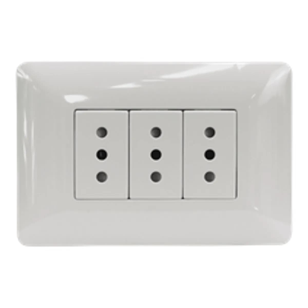 Enchufe Integrado Triple 10AMP Blanco