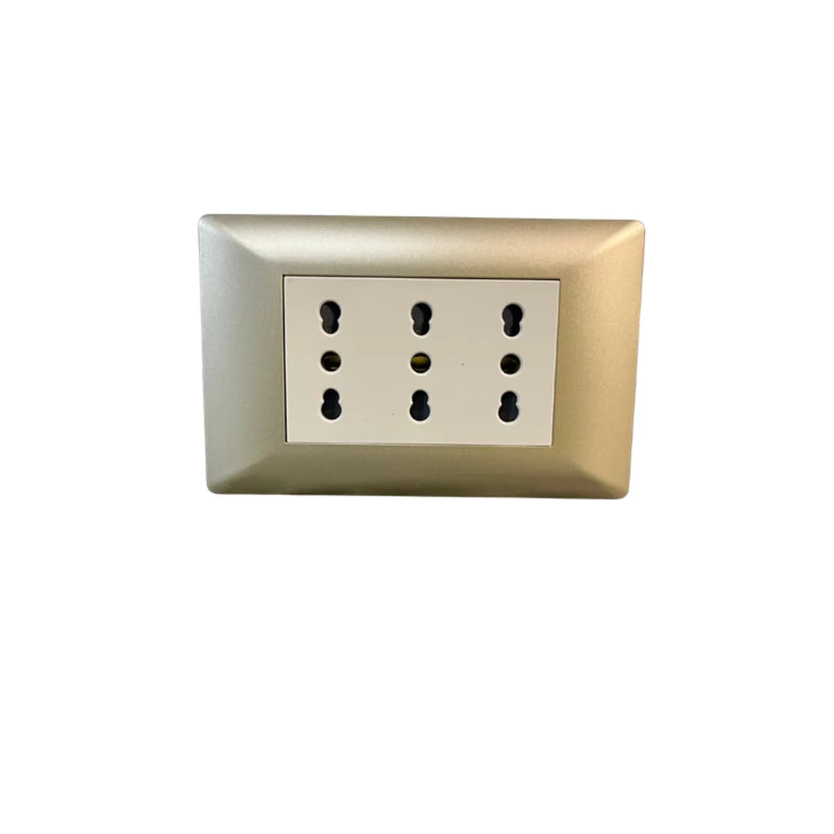 Enchufe Integrado Triple 16 AMP Champagne