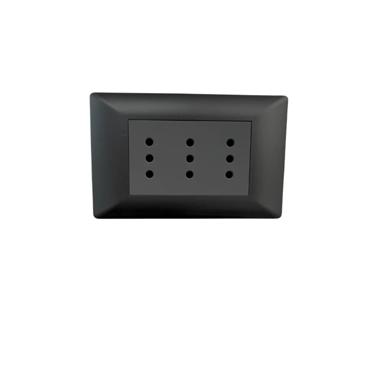 Enchufe Integrado Triple 10AMP Negro Brillante