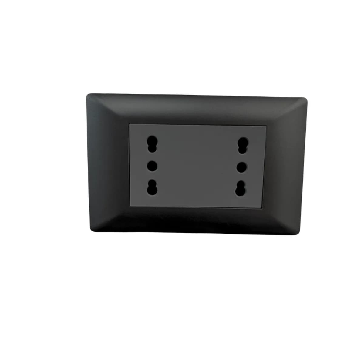 Enchufe Integrado Doble 16 AMP Negro Brillante