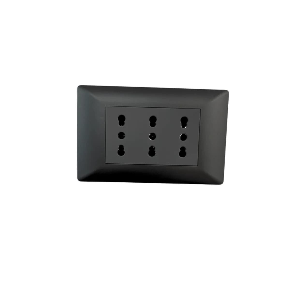 Enchufe Integrado Triple 16 AMP Negro Brillante